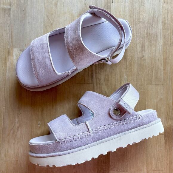 UGG Goldenstar Glide Slide Purple Bay Fog Platform Sandal Women's US size 10 NEW - Picture 3 of 12